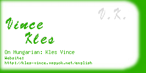 vince kles business card